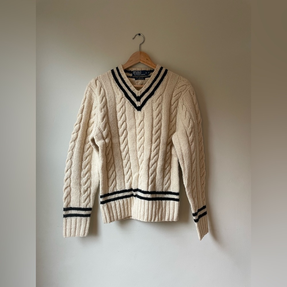 Vintage Polo Ralph Lauren Wool Collegiate Cable Sweater